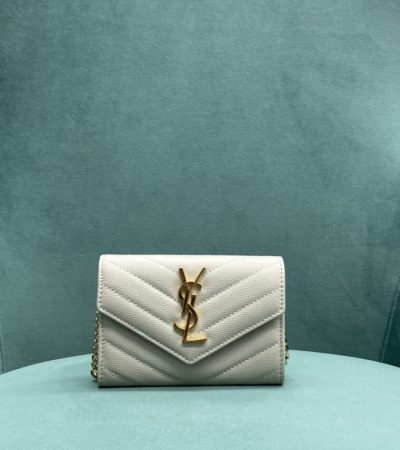 Replica Yves Saint Laurent Chain Wallet White - high-accuracy replica luxury purse