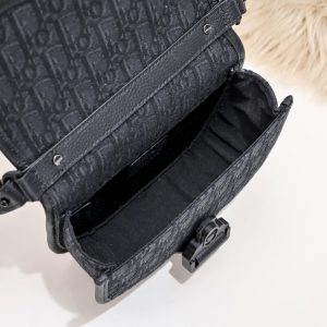 Replica Dior Mini Gallop Bag with Strap Black Canvas - ultra-realistic fake designer tote