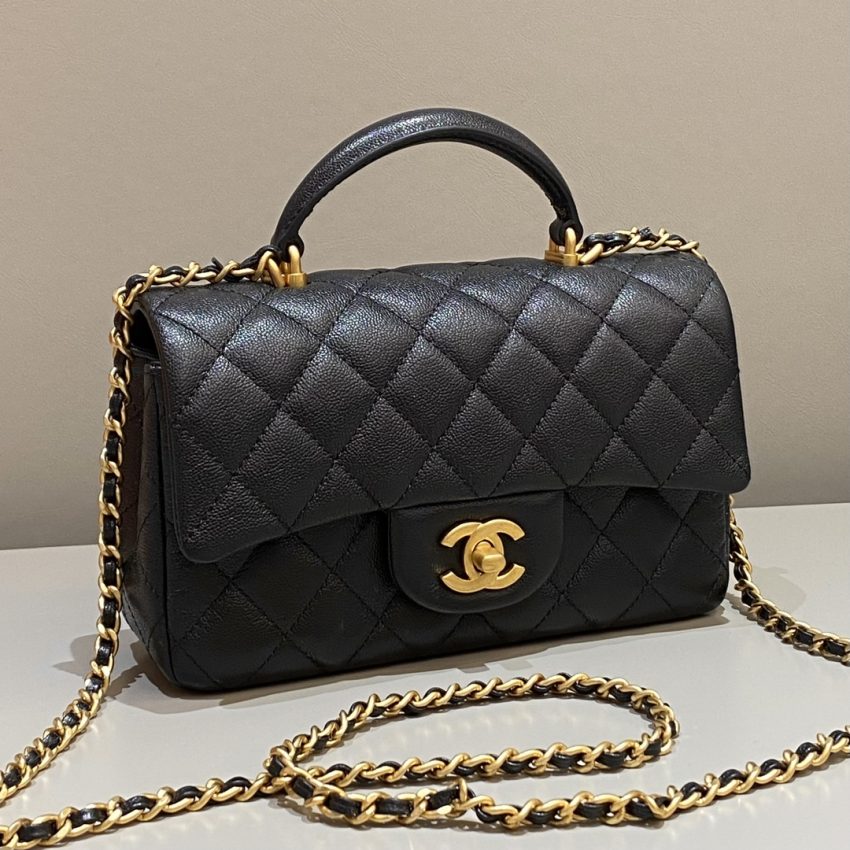 Replica CHANEL CF 20 cm Handle Black - realistic designer-inspired fake bag