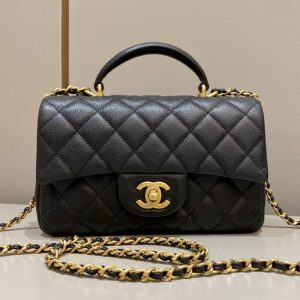 Replica CHANEL CF 20 cm Handle Black - top-rated replica designer bag