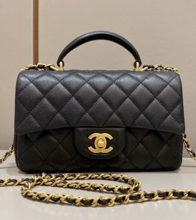 Replica CHANEL CF 20 cm Handle Black - top-rated replica designer bag