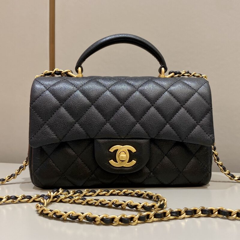 Replica CHANEL CF 20 cm Handle Black - top-rated replica designer bag