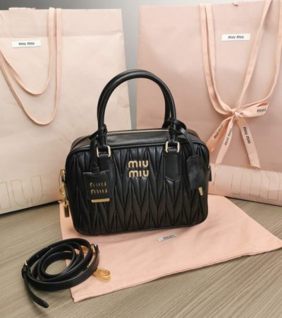 Replica Miu Miu Arcadie Medium Black - elite superclone designer purse