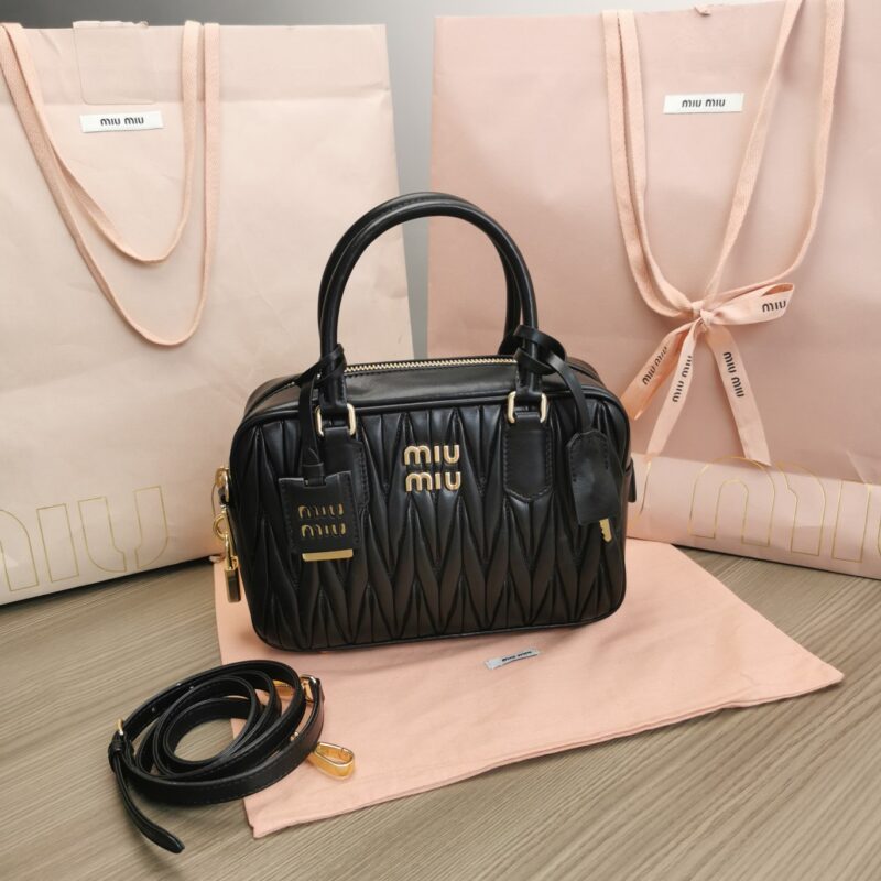 Replica Miu Miu Arcadie Medium Black - elite superclone designer purse