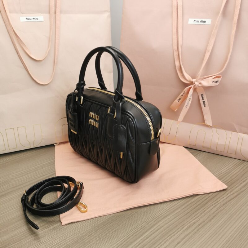 Replica Miu Miu Arcadie Medium Black - realistic designer-inspired fake bag