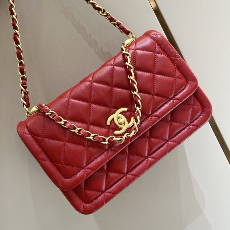 Replica CHANEL Tofu Bag Red - premium 1:1 fake handbag model