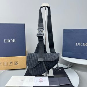 Replica Dior Saddle Bag Oblique Black - high-accuracy replica luxury purse