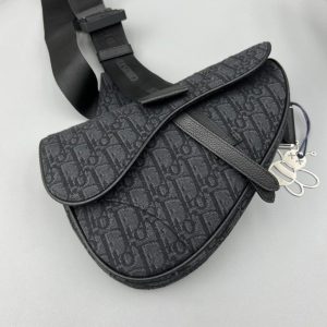Replica Dior Saddle Bag Oblique Black - authentic-look luxury purse replica