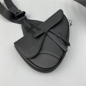 Replica Dior Saddle Bag Full Black Calfskin - near-authentic luxury replica handbag