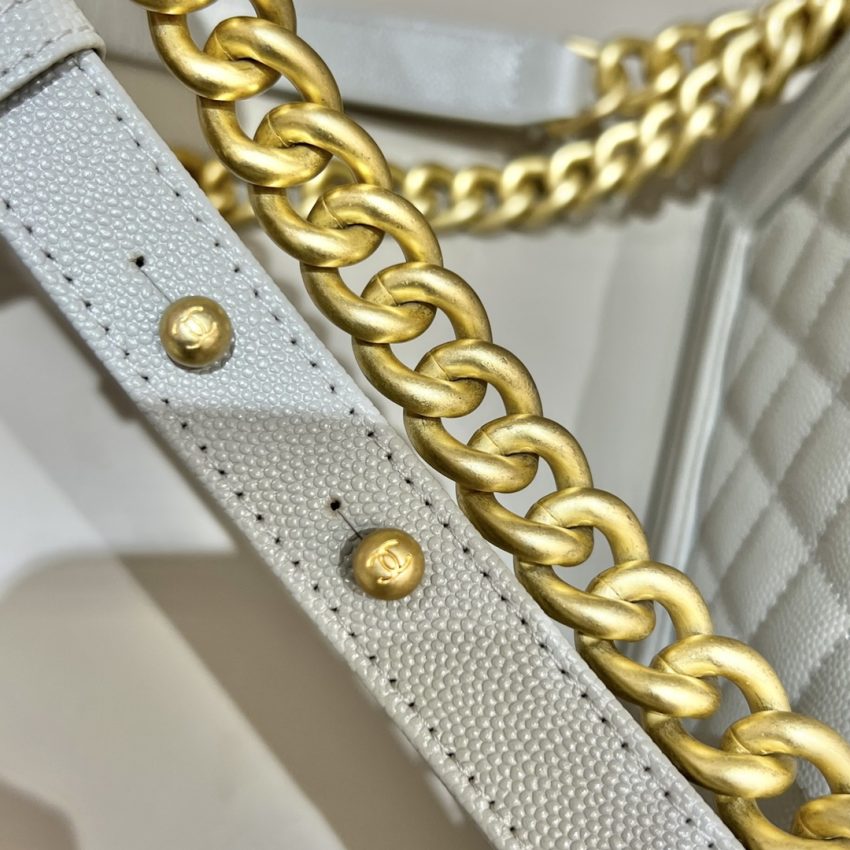 Replica CHANEL Le Boy Grey Gold - authentic-look luxury purse replica