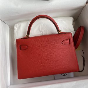 Replica Hermes Kelly Epsom Bright Red - top-tier luxury replica shoulder bag