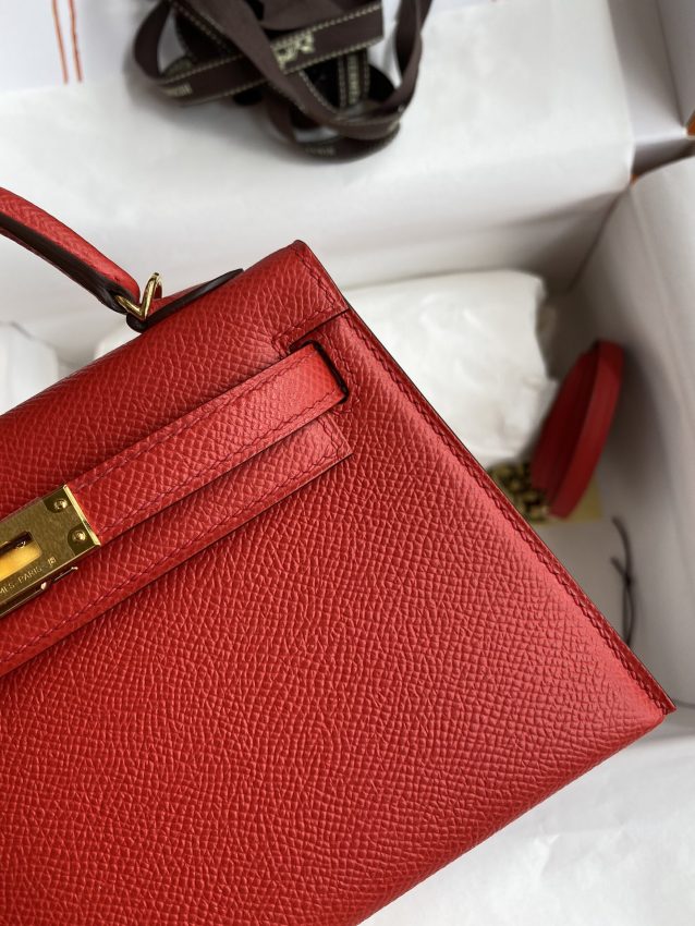 Replica Hermes Kelly Epsom Bright Red - top-tier luxury replica shoulder bag