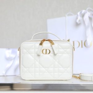 Replica Dior Caro Box Bag White - best quality luxury bag dupe