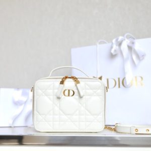 Replica Dior Caro Box Bag White - near-authentic luxury replica handbag