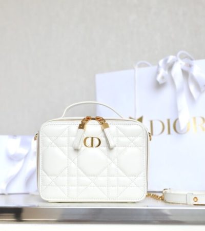 Replica Dior Caro Box Bag White - near-authentic luxury replica handbag