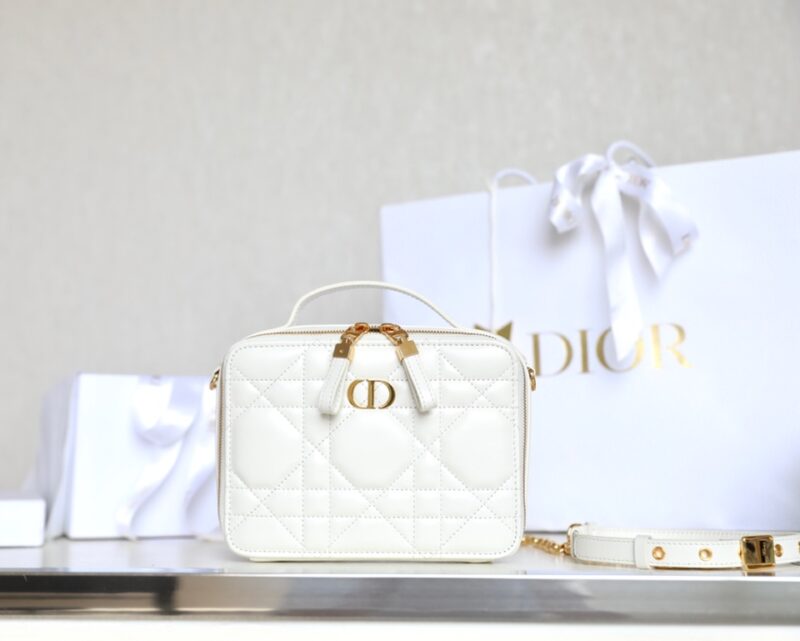 Replica Dior Caro Box Bag White - near-authentic luxury replica handbag