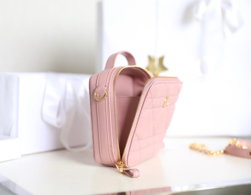 Replica Dior Caro Box Bag Pink - elite superclone designer purse