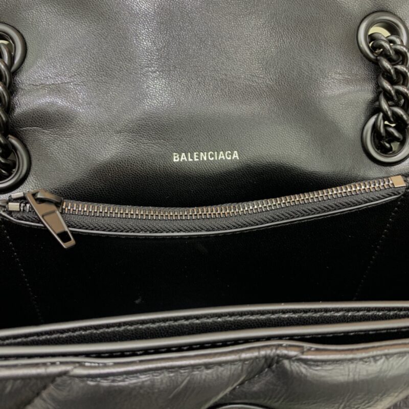 Replica Balenciaga Crush Small Full Black - realistic designer-inspired fake bag