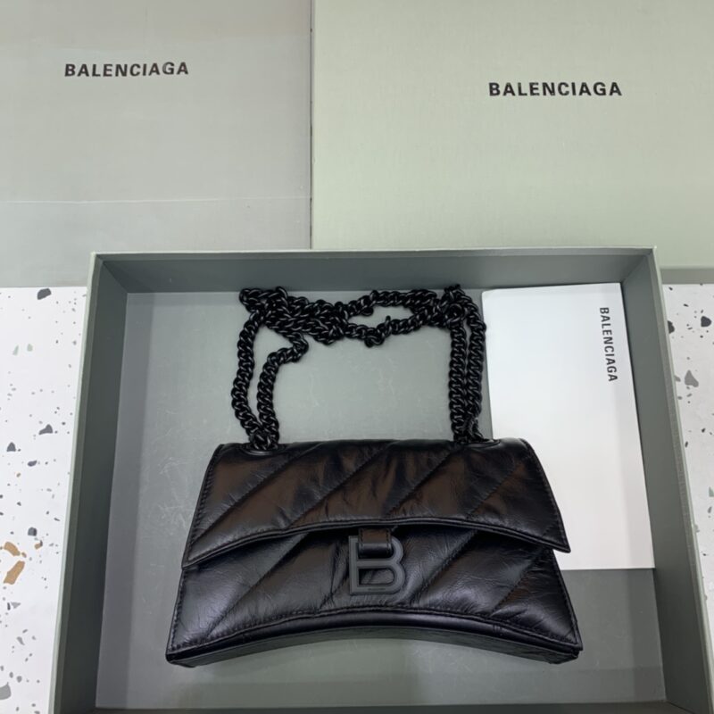 Replica Balenciaga Crush Small Full Black - 1:1 designer replica handbag