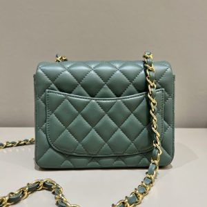 Replica CHANEL Classic Flap 17cm Green - high-end fake designer purse