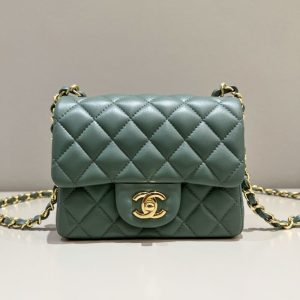 Replica CHANEL Classic Flap 17cm Green - 1:1 designer replica handbag