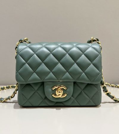 Replica CHANEL Classic Flap 17cm Green - 1:1 designer replica handbag