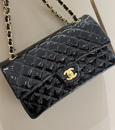 Replica CHANEL Classic Flap 25cm Patent Black - high-end fake designer purse
