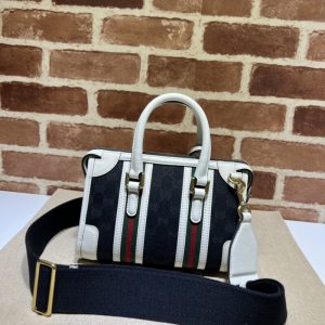Replica Gucci Gucci Bauletto Top Handle White Black - premium 1:1 fake handbag model