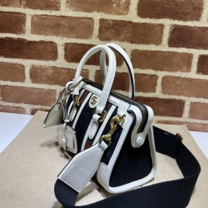 Replica Gucci Gucci Bauletto Top Handle White Black - best-selling designer handbag dupe
