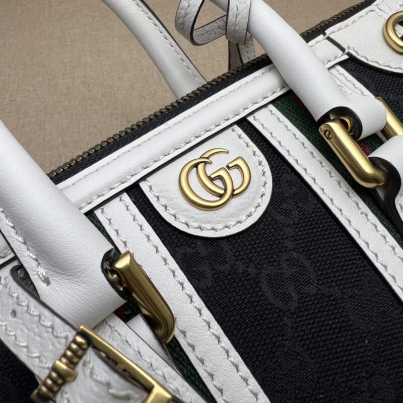 Replica Gucci Gucci Bauletto Top Handle White Black - premium-grade designer purse dupe