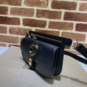 Replica Gucci G Blondie Waist Canvas Black - high-end fake designer purse