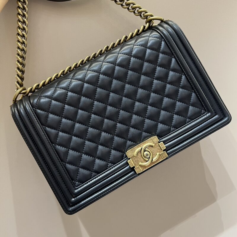 Replica CHANEL Le Boy Large Black - 1:1 designer replica handbag