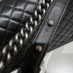 Replica CHANEL Le Boy Large Black Silver - premium-grade designer purse dupe