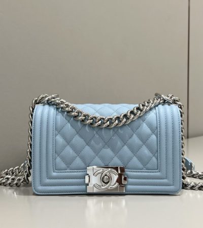 Replica CHANEL Le Boy Light Blue - realistic designer-inspired fake bag