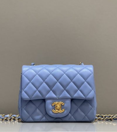 Replica CHANEL Classic Flap 17cm Blue - premium 1:1 fake handbag model