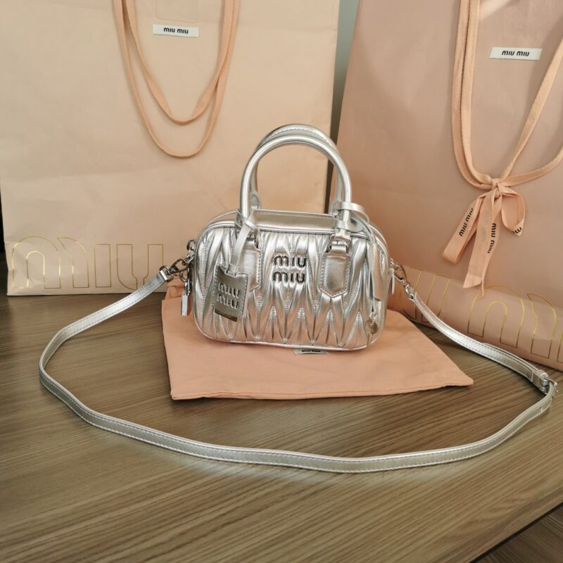 Replica Miu Miu Arcadie Small Silver - near-authentic luxury replica handbag