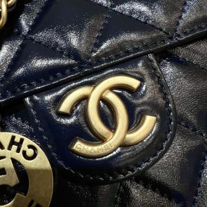 Replica CHANEL Hobo Small Dark Blue - near-authentic luxury replica handbag