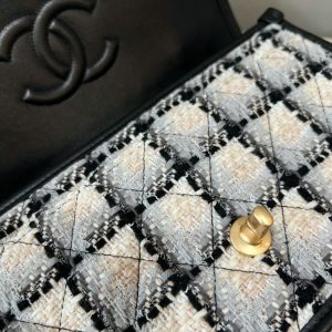 Replica CHANEL 22K Postman Woolen Tofu Bag - high-accuracy replica luxury purse