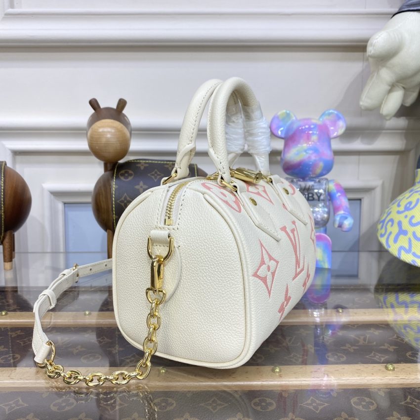 Replica Louis Vuitton Speedy Bandouliere 20 White Pink - best quality luxury bag dupe