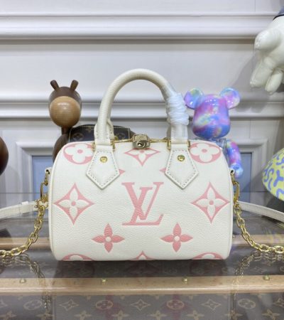 Replica Louis Vuitton Speedy Bandouliere 20 White Pink - best quality luxury bag dupe