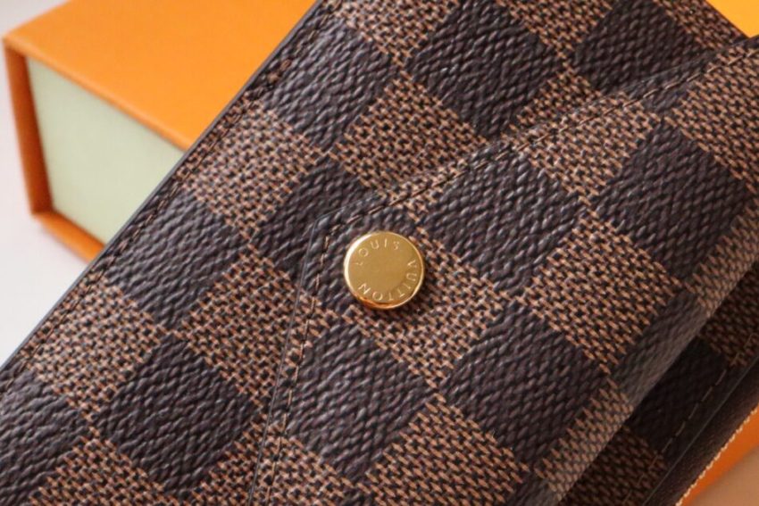 Replica Louis Vuitton Card Holder Recto Verso Grid Brown - near-authentic luxury replica handbag