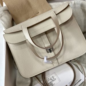 Replica Hermes Halzan White - top-tier luxury replica shoulder bag