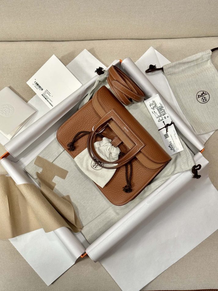 Replica Hermes Halzan Brown 5 Replica Hermes Halzan Brown - premium 1:1 fake handbag model