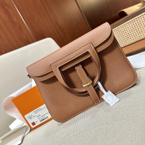 Replica Hermes Halzan Brown 8 Replica Hermes Halzan Brown - realistic designer-inspired fake bag