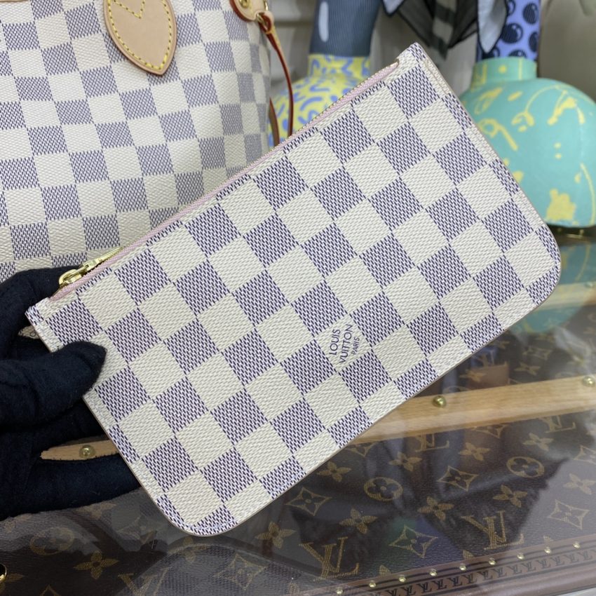 Replica Louis Vuitton Neverfull MM White Grid - 1:1 designer replica handbag