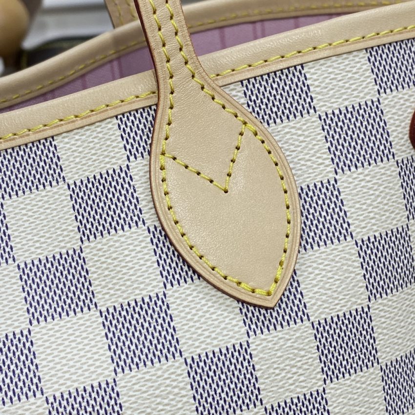 Replica Louis Vuitton Neverfull MM White Grid - top-tier luxury replica shoulder bag