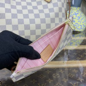 Replica Louis Vuitton Neverfull MM White Grid - premium-grade designer purse dupe