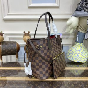 Replica Louis Vuitton Neverfull MM Grid Red Inside - ultra-realistic fake designer tote