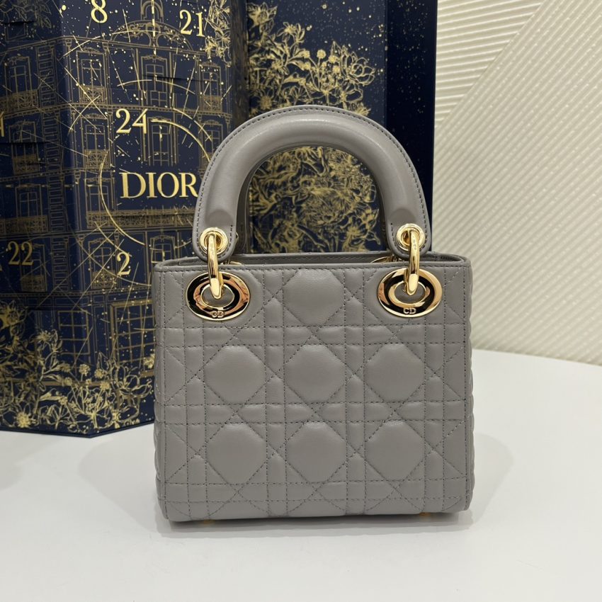 Replica Lady Dior Mini Stone Grey - top-rated replica designer bag