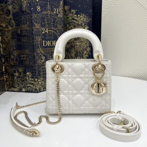 Replica Lady Dior Mini White - best quality luxury bag dupe